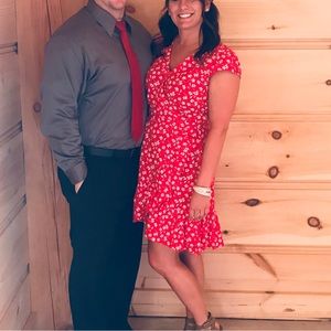 J. Crew Mercantile Dress. Red with white flowers